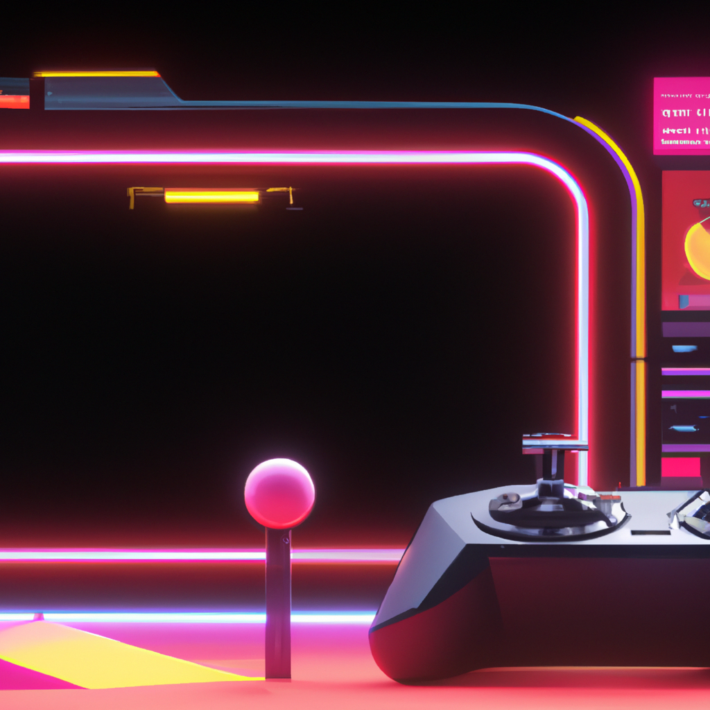 ArcadeFoundry hero montage of neon arcade interface and controller